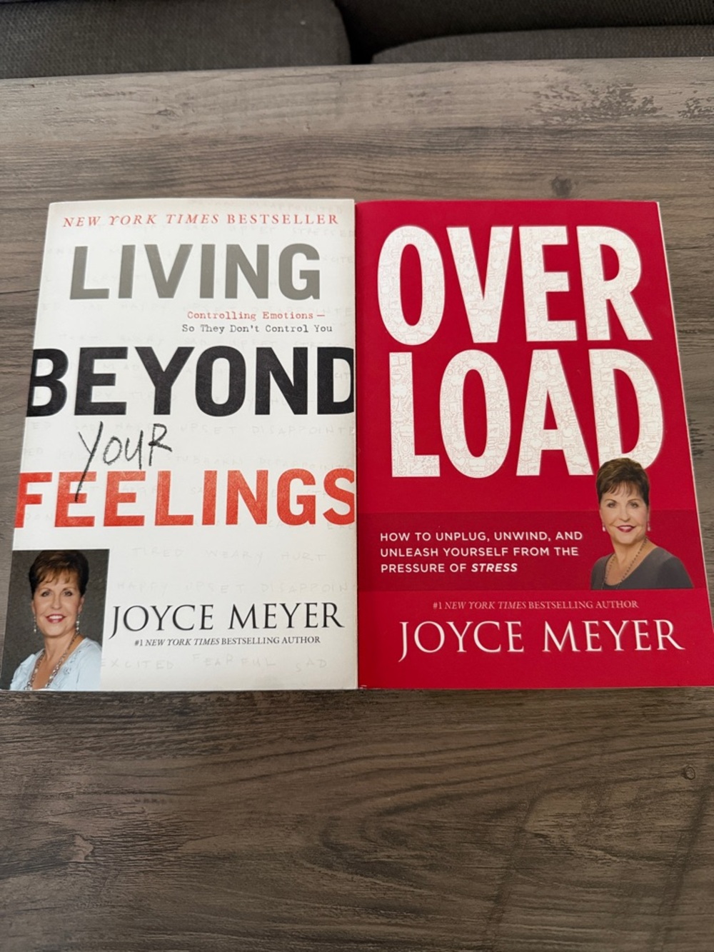 Joyce Meyer Living Beyond Your Feelings & Overload Book Set - White & Red